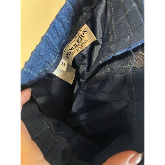 VTG Pendleton Preppy Twee Tapered Wool Flat Front Plaid Pants Size 10 Academia - Picture 5 of 8